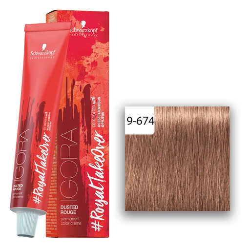 Schwarzkopf Professional IGORA ROYAL Take Over Dusted Rouge Haarfarbe Extra Hellblond Schoko Kupfer Beige 9-674 60ml