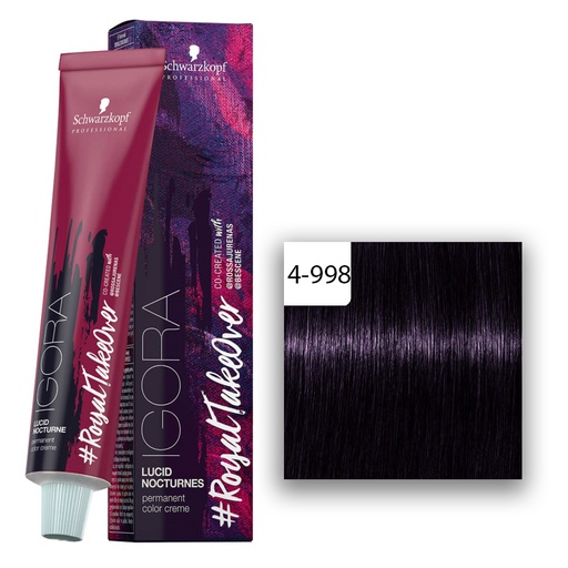 Schwarzkopf Professional IGORA ROYAL Take Over Lucid Nocturnes Haarfarbe 4-998 Mittelbraun Violett Extra Rot 60ml