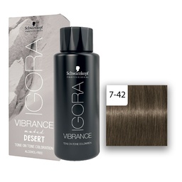 [M.14391.318] Schwarzkopf Professional Igora Vibrance Muted Desert Haartönung  7-42 Mittelblond  Beige Asch 60ml