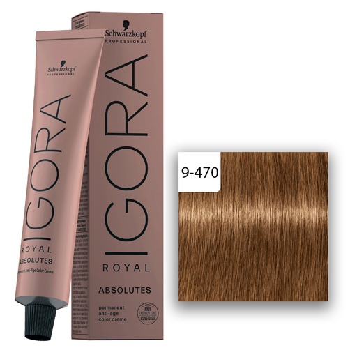 Schwarzkopf Professional IGORA ROYAL Absolutes Haarfarbe 9-470 Extra Light Blonde beige Copper Natural 60ml