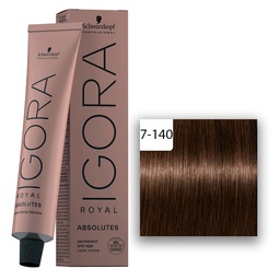 [M.14420.222] Schwarzkopf Professional IGORA ROYAL Absolutes Haarfarbe 7-140 Mittelblond Cendrè Beige Nature 60ml