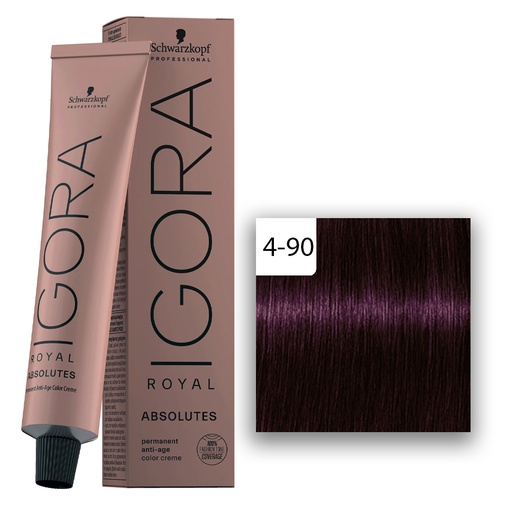 Schwarzkopf Professional IGORA ROYAL Absolutes Haarfarbe 4-90 Mittelbraun Violett Natur 60ml