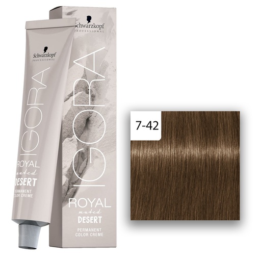 Schwarzkopf Professional IGORA ROYAL Muted Desert Haarfarben  7-42 Mittelblond Beige Asch 60ml