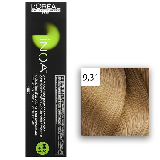 L'Oréal Professionnel INOA 9,31 sehr helles blond gold asch 60ml