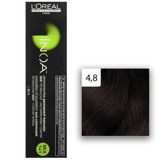 L'Oréal Professionnel INOA 4,8 mittelbraun mokka 60ml